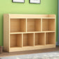 9.4" W Modern Wood Bookcase with Rectangular Shelves Bookshelf  for Living Room