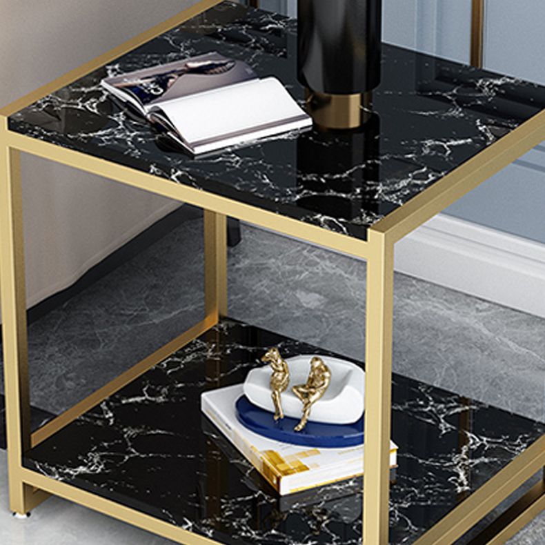 Contemporary Faux Marble Accent Table Nightstand 19.7" Tall Bed Nightstand Clearhalo 'Bedroom Furniture' 'furn' 'furn_night_stand' 'Furniture' 'night_stand' 'Nightstands' 1200x1200_8f72eb70-2b90-4e8d-a668-427c5c1aa8d4