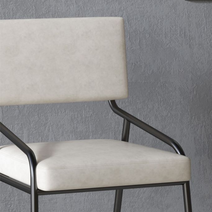 Sillas de comedor de cuero PU silla de brazo de brazo trasero de estilo industrial para comedor