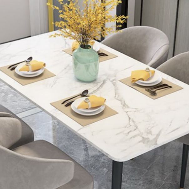 Modern Dinette Set 1/4/5 Pieces Rectangle White Marble Dining Table Set Clearhalo 'Dining Room Sets' 'Dining Tables & Seating' 'dining_room_set' 'furn' 'furn_dining_room_set' 'Furniture' 'Kitchen & Dining Furniture' 1200x1200_8f73341e-6ed5-418d-afc5-9f8a0ad96867