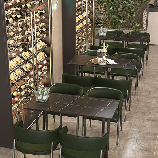 Industrial Iron Dining Table Stone Dining Furniture with Metal Base Clearhalo 'Dining Tables & Seating' 'Dining Tables' 'dining_table' 'furn' 'furn_dining_table' 'Furniture' 'Kitchen & Dining Furniture' 1200x1200_8f7682c7-6c6f-4c0b-9b6d-d6fb3e7bf394