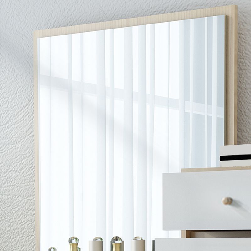 木製の引き出しには、スツールと鏡が付いた虚栄心メイクアップドレッシングテーブルセット-39.4 "w