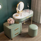 Green Makeup Vanity Desk 30.31" High Vanity Tables with 3 Drawer Clearhalo 'Bedroom Furniture' 'furn' 'furn_makeup_vanities' 'Furniture' 'Makeup Vanities' 'makeup_vanities' 1200x1200_8f78ac5b-438f-4ab7-b804-d3b0e17dd576