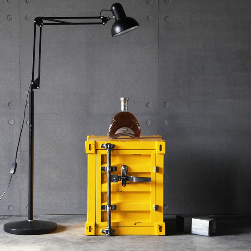 産業長方形のベッドサイドキャビネットメタルナイトテーブルストレージ付き