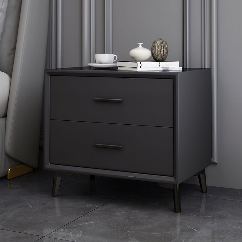 Modern Imitation Wood Nightstand 2-Drawer Storage 18 Inch H Night Table with Legs Clearhalo 'Bedroom Furniture' 'furn' 'furn_night_stand' 'Furniture' 'night_stand' 'Nightstands' 1200x1200_8f79d240-1e9c-41b4-a106-a62798b065c7
