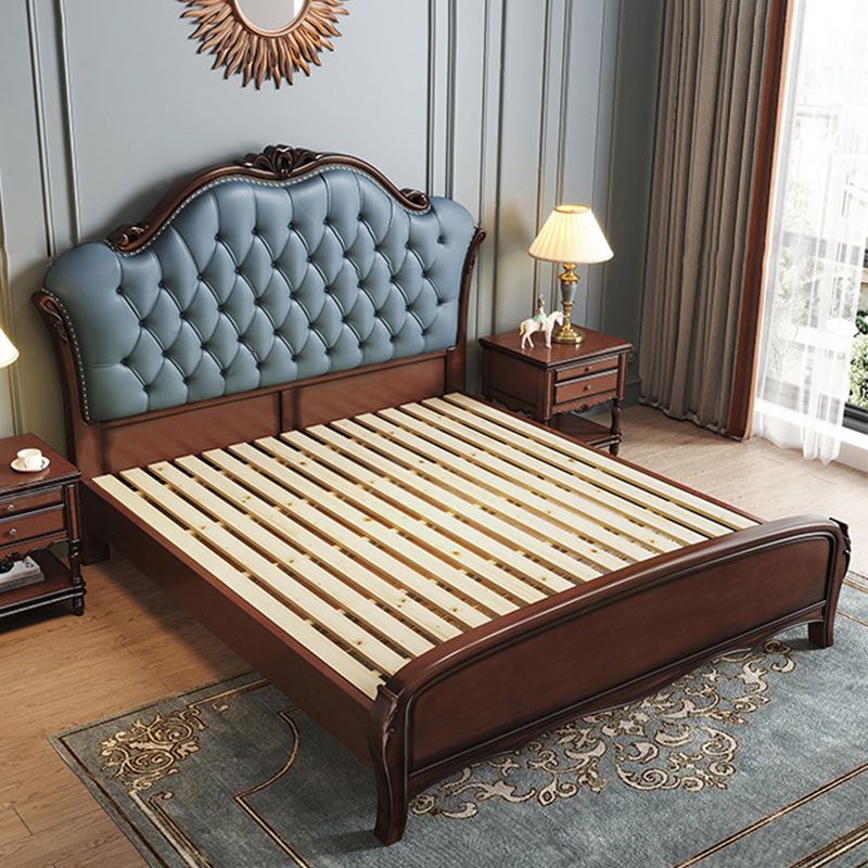 84,65 inch breed eigentijds paneelbed espresso standaardbed met hoofdeinde