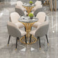 Silla de comedor de piel sintética, estilo Glam, juego de sillas sin brazos Parsons