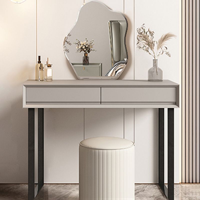 Grau/Weiß 15,74 "W x 29.521" H mit Schubladen zeitgenössischer Make -up -Tisch