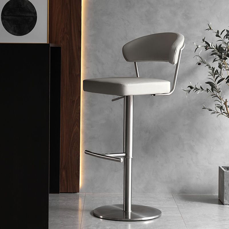 Sgabello alto sgabocale regolabile in stile moderno con cuscino in pelle