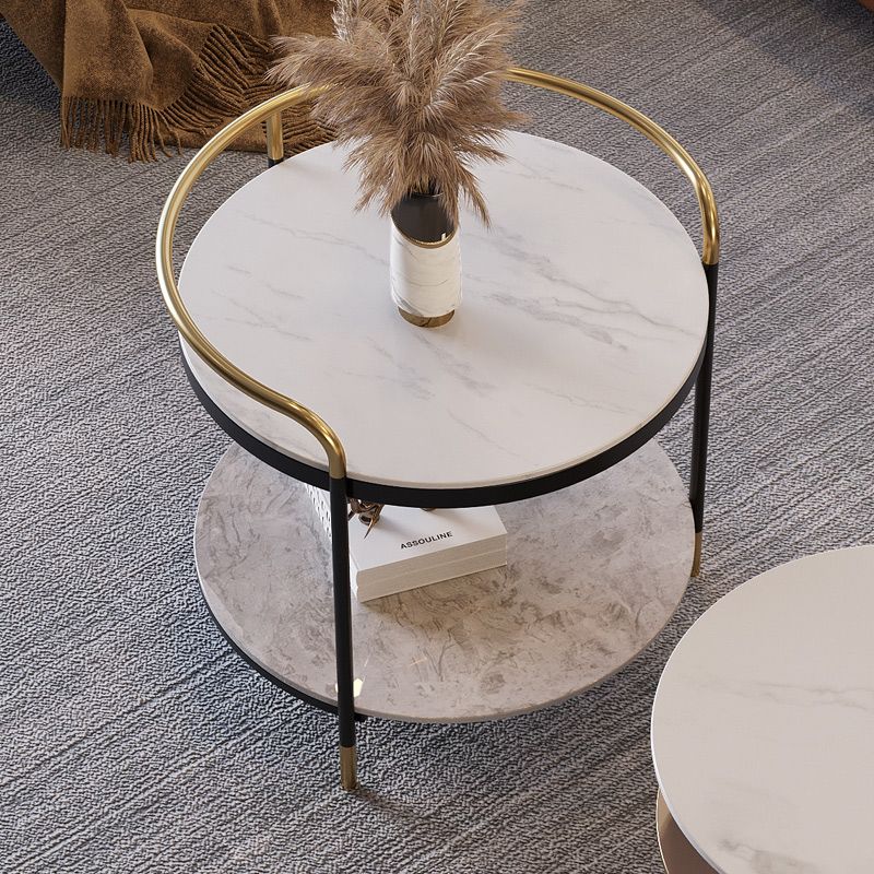 Contemporary with Shelf 3 Legs Round Double Tier Side End Table Clearhalo 'Coffee & Accent Tables' 'End & Side Tables' 'end_side_tables' 'furn' 'furn_end_side_tables' 'Furniture' 'Living Room Furniture' 1200x1200_8f7f523d-0885-4046-bd31-abac19744c92