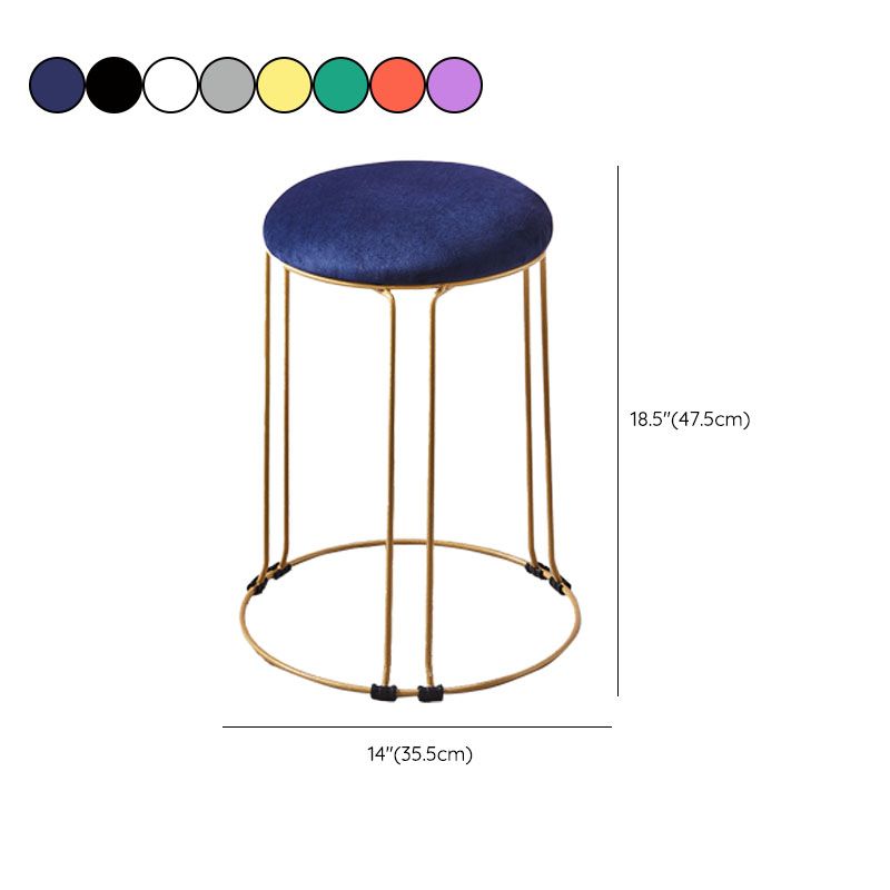 Metal Frame Pouf Plain Round Contemporary Velvet Fade Resistant Ottoman Clearhalo 'furn' 'furn_ottomans_poufs' 'Furniture' 'Living Room Furniture' 'Ottomans & Poufs' 'ottomans_poufs' 1200x1200_8f7fa71d-90fd-46e6-9727-50784d2d2ad3