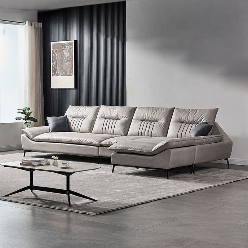 Contemporary Cushions Sofa 39.37"High Flared Arm Stain Resistant Sofa Clearhalo 'furn' 'furn_sectionals' 'Furniture' 'furniture_sectionals' 'kitchen' 'kitchen_sectionals' 'Living Room Furniture' 'Sectionals' 1200x1200_8f818d7d-af6b-4267-a1ec-6d0f54c2d933