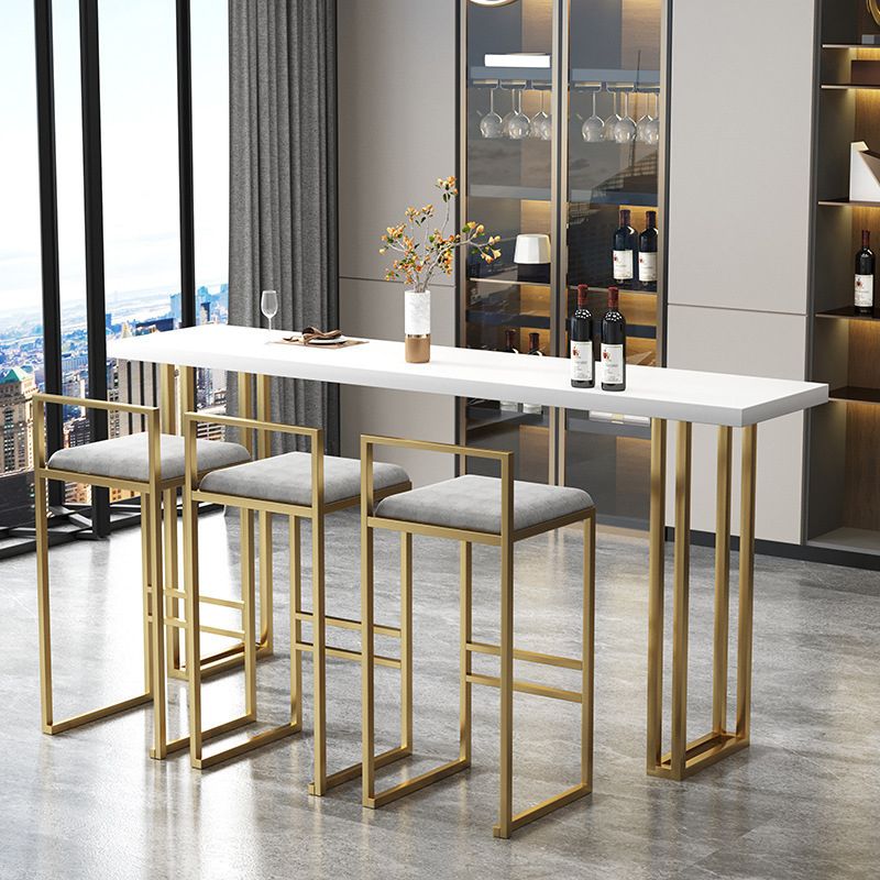 Glam Bar-height Table Solid Wood Top Pub Table for Living Room Clearhalo 'Bar Furniture' 'Bar Tables' 'bar_tables' 'furn' 'furn_bar_tables' 'Furniture' 'Kitchen & Dining Furniture' 1200x1200_8f81a1a9-2a0f-4cd2-9489-9693cd8a03db