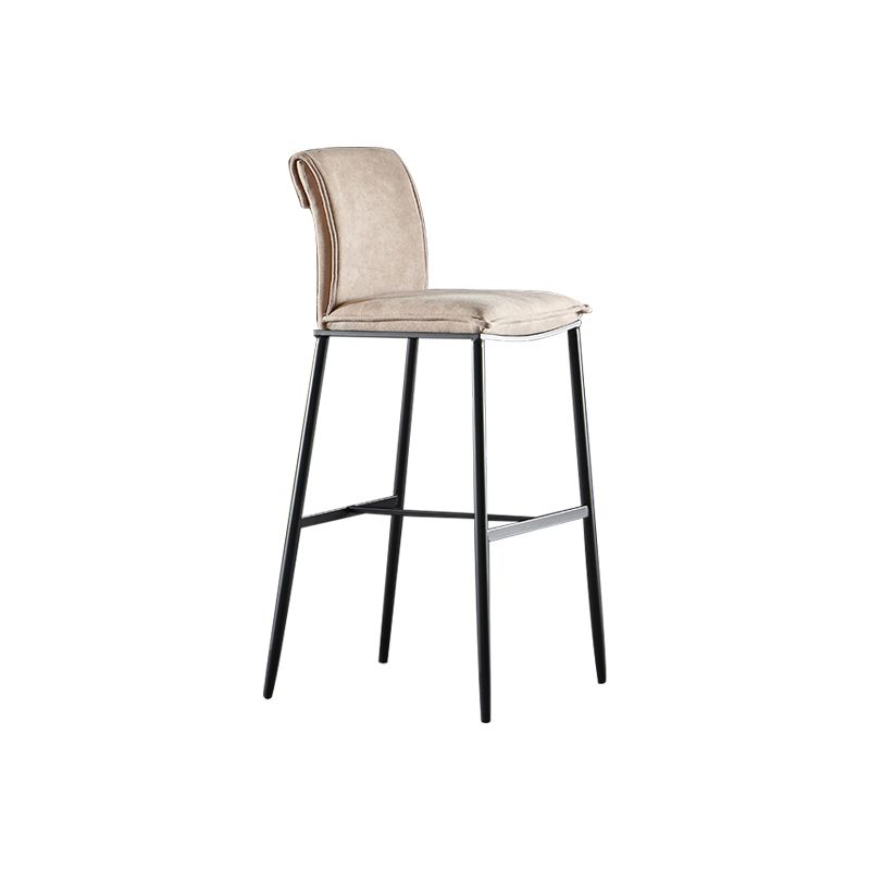 Upholstered Modern Counter Bar Stool Armless Backrest Bar Stool with Metal Base Clearhalo 'Bar Furniture' 'Bar Stools' 'bar_stools' 'furn' 'furn_bar_stools' 'furniture_bar_stools' 'Kitchen & Dining Furniture' 'kitchen&dining_furn' 'kitchen' 'kitchen_furn' Furniture' 1200x1200_8f8246fc-3b67-4732-868b-a8ed50240086