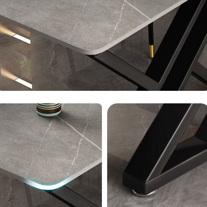 White and Grey Computer Desk Rectangular Writing Desk Stone and Metal Clearhalo 'furn' 'furn_office_desk' 'Furniture' 'Office Desks' 'Office Furniture' 'office_desk' 1200x1200_8f82818b-8b27-41ca-9d28-2728df73418f