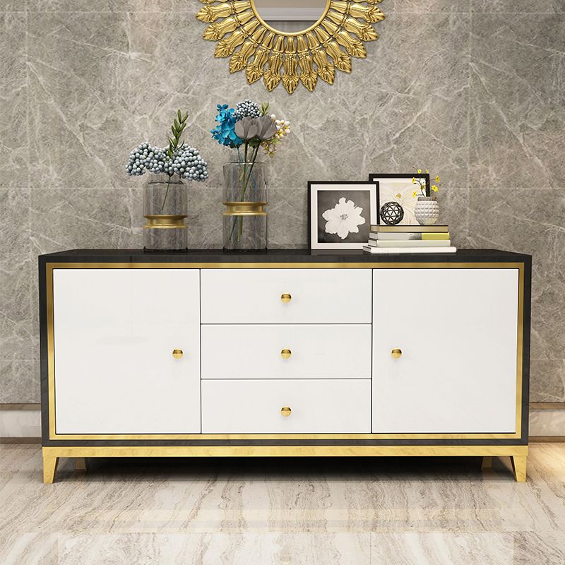 Glam Cabinets Mirrored Buffet 3 Drawers and 2 Doors Buffet Sideboard Clearhalo 'buffet_sideboard' 'Buffets & Sideboards' 'furn' 'furn_buffet_sideboard' 'Furniture' 'Kitchen & Dining Furniture' 1200x1200_8f82f2fc-7dd3-4ecf-88f9-11ba10d70bc5