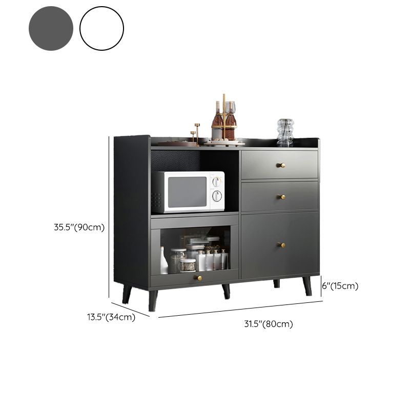 Serveur de restauration de style moderne serveur en bois d'autorisation ouverte de stockage inclus au serveur avec 3 tiroirs