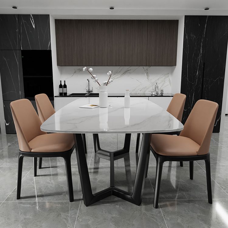 Modern Dining Table Rectangle Dining Sintered Stone Table for Restaurant Clearhalo 'Dining Tables & Seating' 'Dining Tables' 'dining_table' 'furn' 'furn_dining_table' 'Furniture' 'furniture_dining_table' 'Kitchen & Dining Furniture' 'kitchen' 'kitchen_dining_table' 1200x1200_8f83d61a-ffa0-4819-8ab2-f215188e21c4