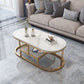 Fram Base Cocktail Table Shelf Included Oval Stone Coffee Table Clearhalo 'Coffee & Accent Tables' 'Coffee Tables' 'coffee_tables' 'furn' 'furn_coffee_tables' 'Furniture' 'Living Room Furniture' 1200x1200_8f8418ad-d8c4-4c04-9746-79358b21d308