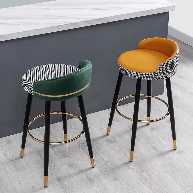 Moderner Low Rücken Counter Stuhl Faux Leder Armless Bar Stuhl