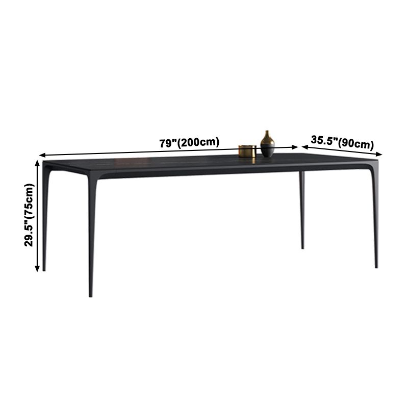 Contemporary Rectangle Standard Dining Table Sintered Stone Top Dining Table with 4 Legs Base Clearhalo ' dining_table' 'Dining Tables & Seating' 'Dining Tables' 'Furniture' 'furniture_dining_table' 'Kitchen & Dining Furniture' 'kitchen&dining_furn' 'kitchen' 'kitchen_dining_table' 1200x1200_8f847927-9001-4247-bda3-a0d52b565815