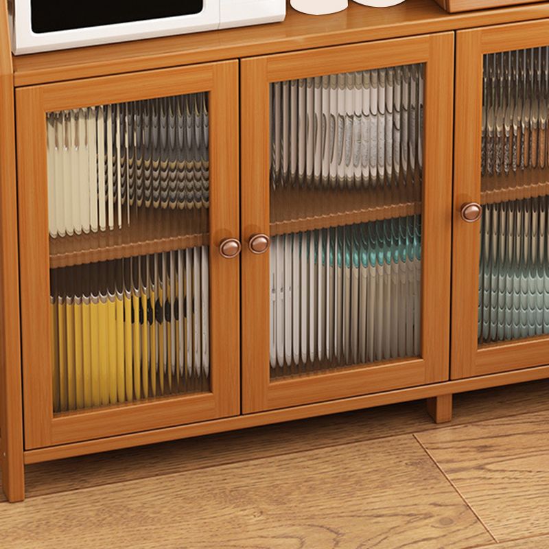 Server da pranzo moderno cucina in bambù marrone con 2 ripiani