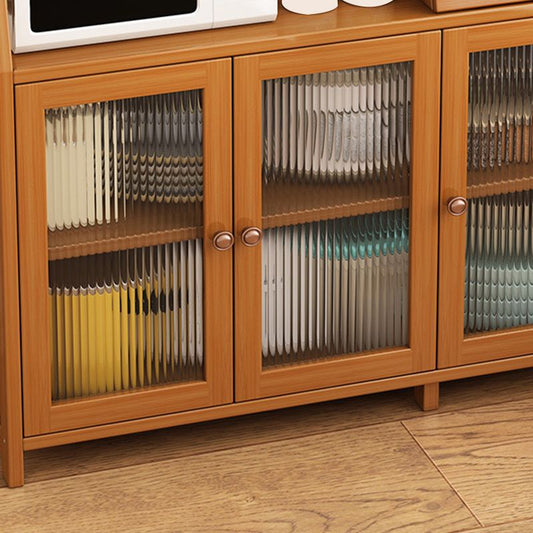 Server da pranzo moderno cucina in bambù marrone con 2 ripiani