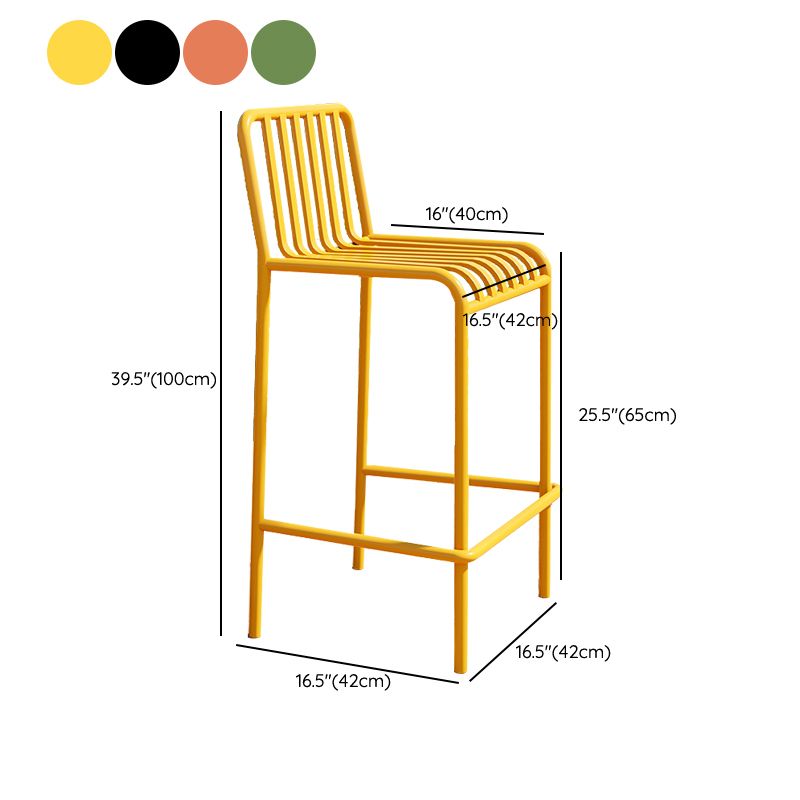 Industrial Low Back Counter Stool Metal Counter Stools for Home Use