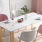 Scandinavian Sintered Stone Dining Table Set White Rectangle Dining Set for Home Use Clearhalo 'Dining Room Sets' 'Dining Tables & Seating' 'dining_room_set' 'furn' 'furn_dining_room_set' 'Furniture' 'furniture_dining_room_set' 'Kitchen & Dining Furniture' 'kitchen&dining_furn' 'kitchen' 1200x1200_8f860c95-e61d-464e-8347-b29a841a8c79