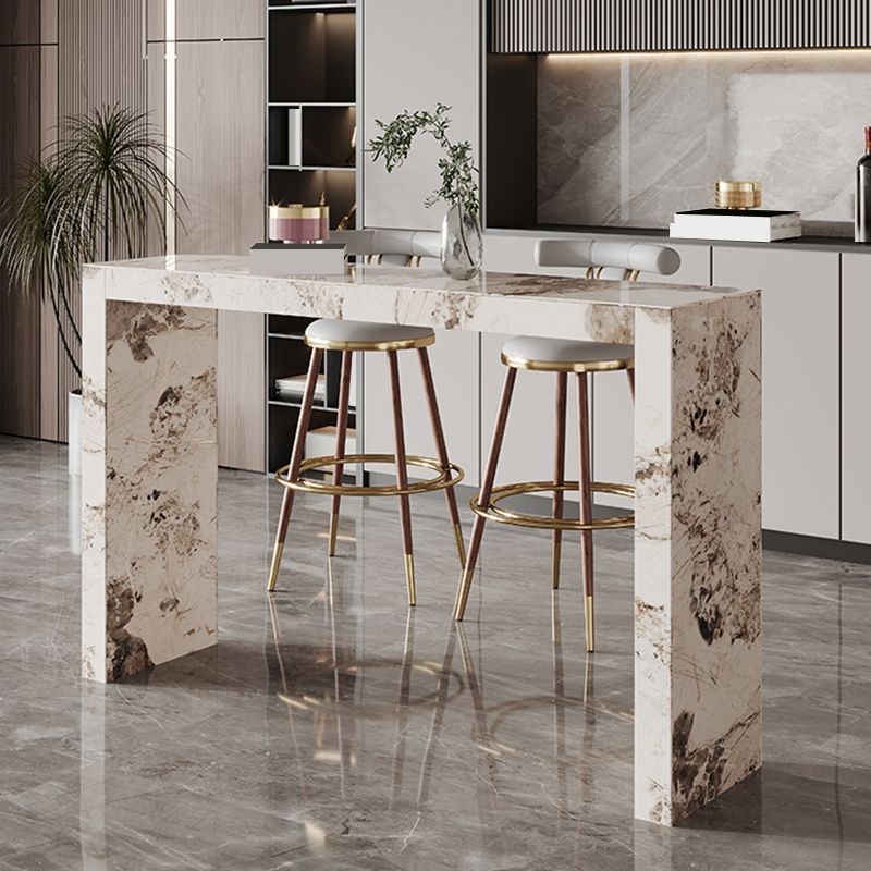 Glam Rectangle Bistro Bar Table Sintered Stone Bar Table for Home Clearhalo 'Bar Furniture' 'Bar Tables' 'bar_tables' 'furn' 'furn_bar_tables' 'Furniture' 'Kitchen & Dining Furniture' 1200x1200_8f866041-1a4b-40c2-8db8-87828415b8c7