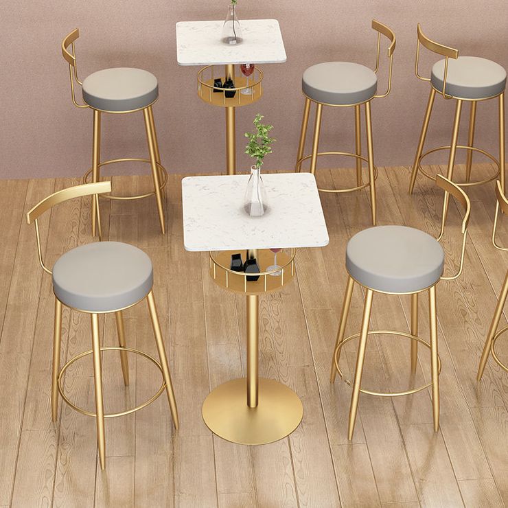 1/3 pièces Glam Iron Bar Table Set Rangement Bistro Ensemble de bistrot avec faux marbre Top