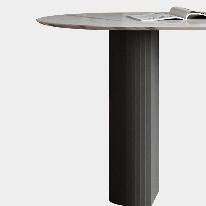 Marble Dining Table Contemporary Style Dining Site Table with Double Pedestal Clearhalo ' dining_table' 'Dining Tables & Seating' 'Dining Tables' 'furn' 'furn_dining_table' 'Furniture' 'furniture_dining_table' 'Kitchen & Dining Furniture' 'kitchen&dining_furn' 'kitchen' 'kitchen_dining_table' 1200x1200_8f874ffe-b72f-4c55-8865-35ff03f3afc6