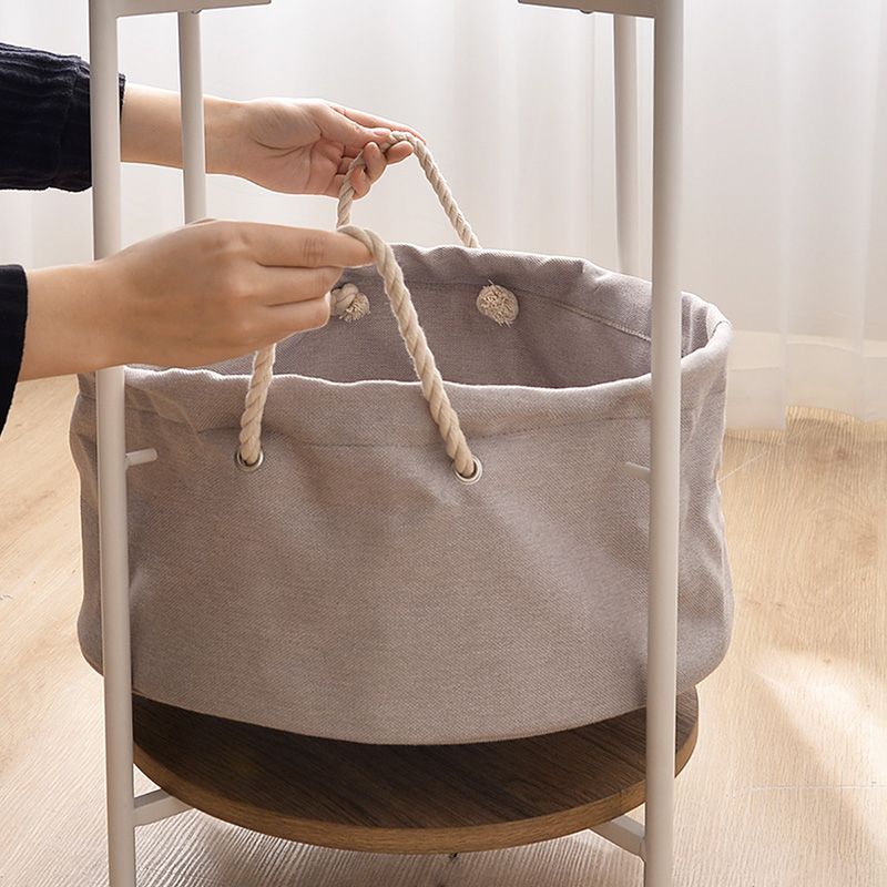 Mid-Century 4 Legs End Table Round Side End Table with Storage