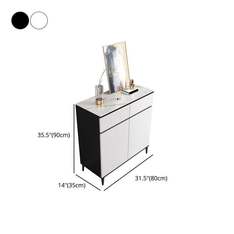 Modern Marble Sideboard Table 2-Drawer 80-inch Sideboard in White Clearhalo 'buffet_sideboard' 'Buffets & Sideboards' 'furn' 'furn_buffet_sideboard' 'Furniture' 'furniture_buffet_sideboard' 'Kitchen & Dining Furniture' 1200x1200_8f8cfa40-2783-4ea1-9381-88bb48fe5dda