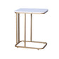 23.62" Tall Marble Top Side Accent Table Metal Frame End Table