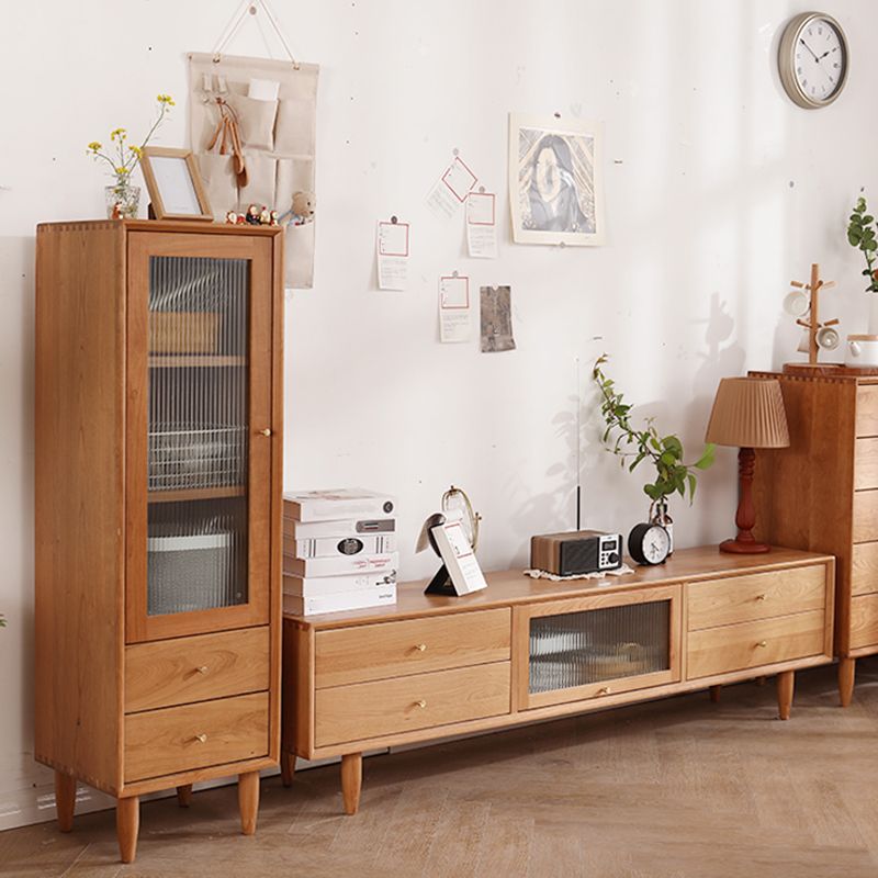 Moderner Stil Massive Holzglas Tür Sideboardschrank mit Lagerschubladen