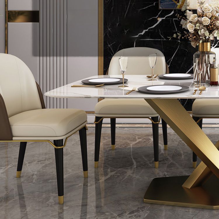 Luxurious Sintered Stone Top Dining Set Rectangular 1/4/5/7 Pieces Dinette Table Set