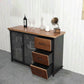 Industrial Iron 2 - Door Accent Cabinet Distressed Wood Chest with 3 Drawers