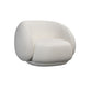 Contemporary White Curved Sofa 29.52" High Sloped Armed Sofa