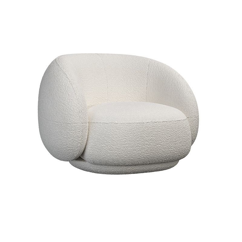 Contemporary White Curved Sofa 29.52" High Sloped Armed Sofa