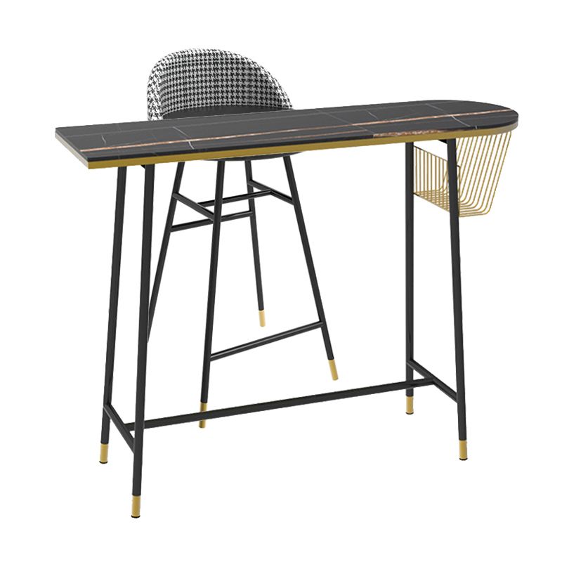 Indoor 1/2/3 Pieces Table and Stool Set Glam Trestle Stone Top Bar Table Set Clearhalo 'Bar Furniture' 'furn' 'furn_home_bar_bar_sets' 'Furniture' 'Home Bars & Bar Sets' 'home_bar_bar_sets' 'Kitchen & Dining Furniture' 1200x1200_8f92cfe3-6ccb-45ec-a46b-8cc17a6c89eb