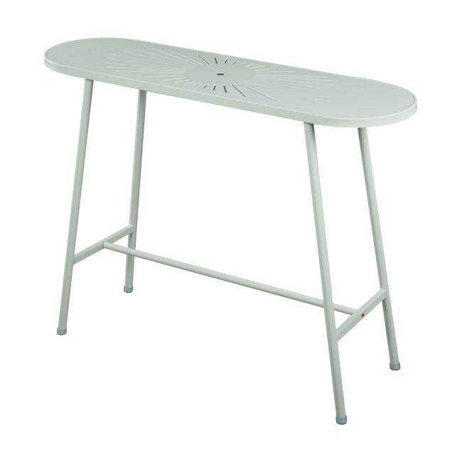 Industrial Outdoor Oval Bar Dining Table Metal Bar Table with Trestle Base Clearhalo 'Bar Furniture' 'Bar Tables' 'bar_tables' 'furn' 'furn_bar_tables' 'Furniture' 'Kitchen & Dining Furniture' 1200x1200_8f935645-eec7-4db0-9f43-58bf941a07cf