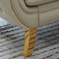 Traditional Leather Accent Chair One Armed Rolled Arms Chaise