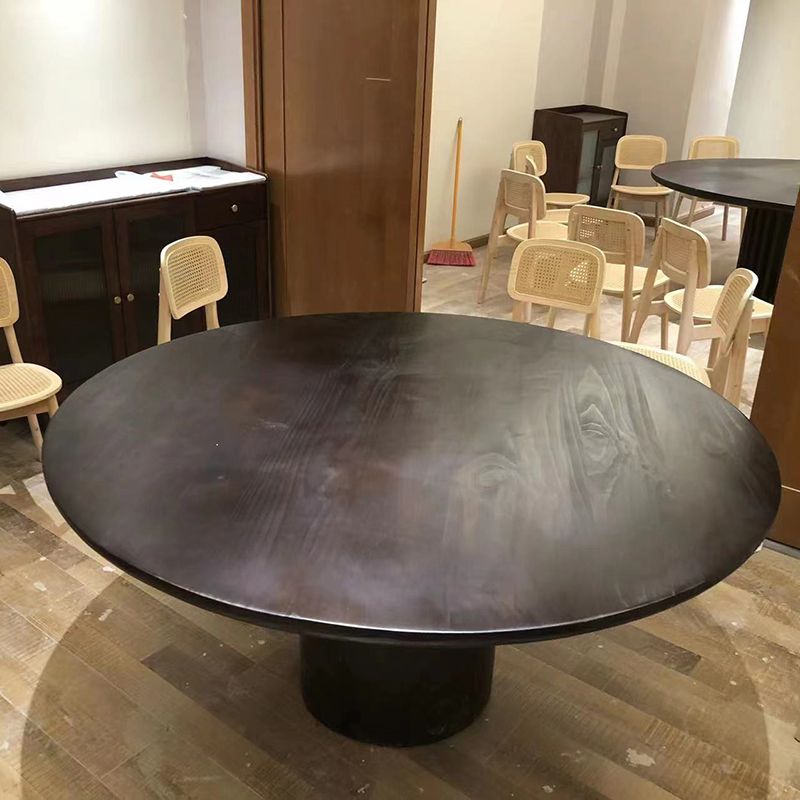 Contemporary Style Dining Table Solid Wood Round Dinner Table for Home Kitchen