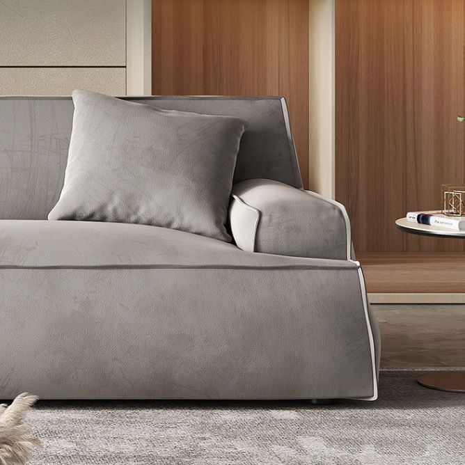 Sofá de brazo empotrado de cuero/tela genuino contemporáneo para sala de estar