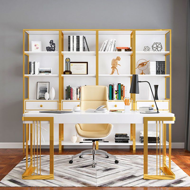 Escritorio de madera artificial escritorio rectangular Glam Office Desk 1 Cajón