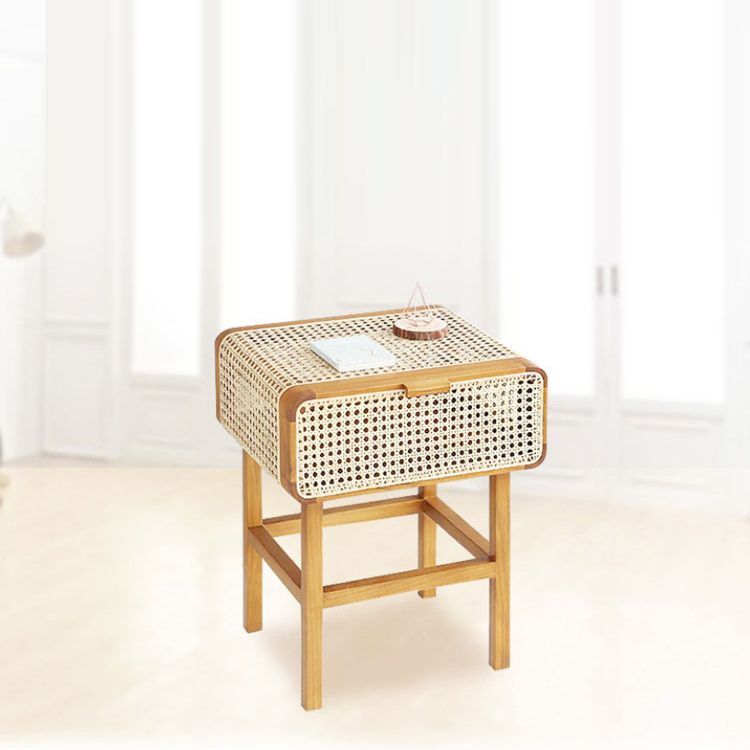 Tavolo da notte rattan moderno comodino minimalista con gambe