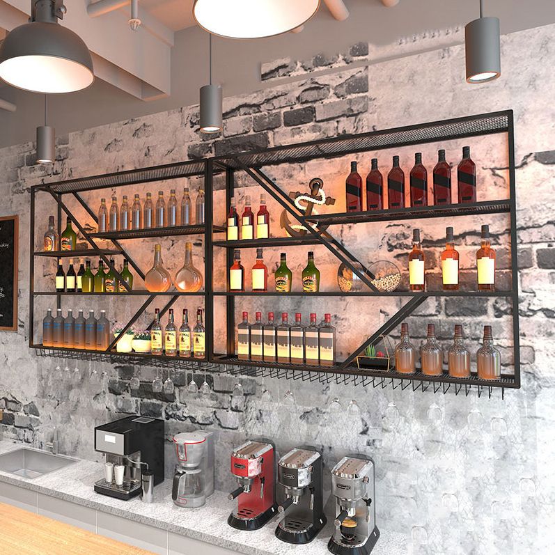 Modern Simple Wine Rack Iron Shelf Wall Mounted Wine Rack for Bar ...