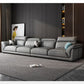 Modern Faux Leather Sectional Sofa 33.46"High Flared Arm Sofa and Chaise, Grey Clearhalo 'furn' 'furn_sectionals' 'Furniture' 'furniture_sectionals' 'kitchen' 'kitchen_sectionals' 'Living Room Furniture' 'Sectionals' 1200x1200_8f99a33d-4fbf-41c7-91cf-d0e123ba89d5