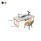 Rectangle Stone Top Storage Office Desk Glam Style Writing Desk for Office